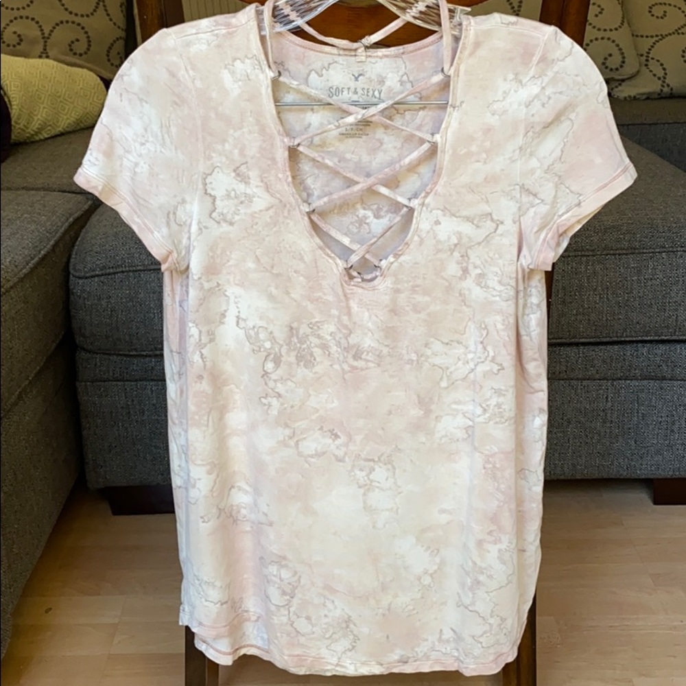 AEO Blush pink/taupe/white marble design
